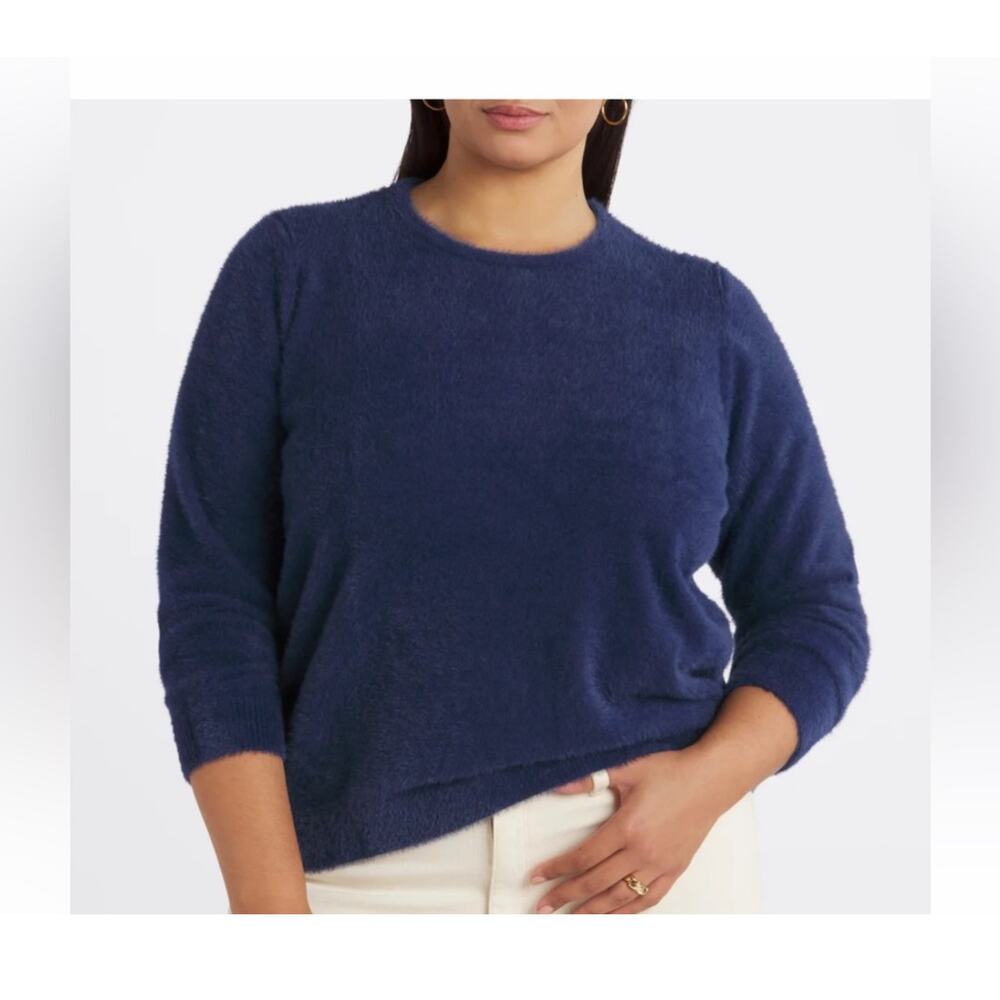 Evolution By Cyrus NEW Tags Fuzzy & Super Soft Crewneck Pullover Sweater Large